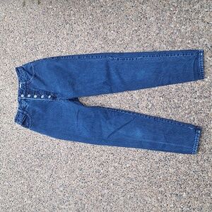Vintage 80s 90s Bongo high waisted button fly dark blue denim jeans